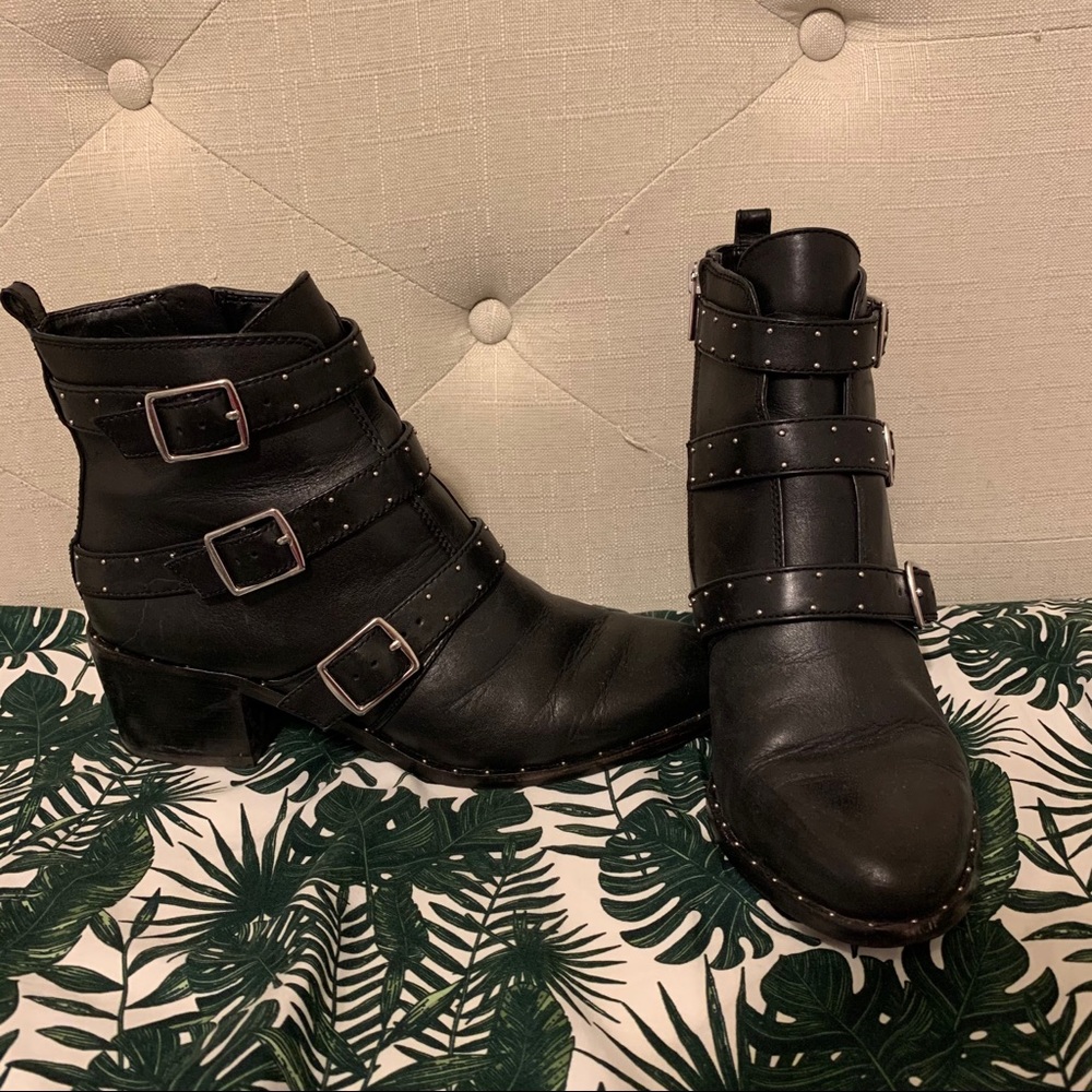 Black stud boots